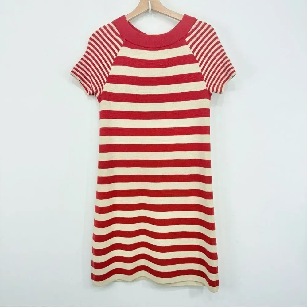 Kate Spade SELMA Red Stripe Cotton Silk Cashmere Knit Preppy Nautical Dress